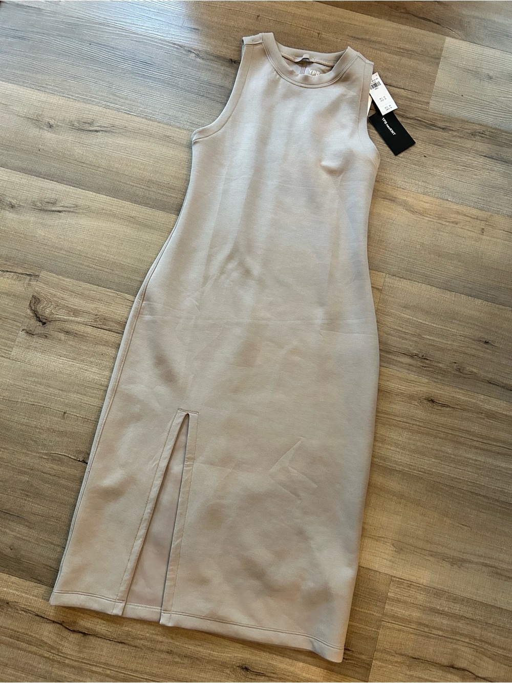 NWT Abercrombie & Fitch YPB neoKNIT Fitted Dress in Sand Taupe - Picture 3 of 9